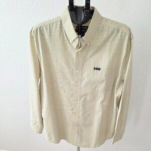 CHAPS EASY CARE MENS XL YELLOW AND BLUE PLAID LONG SLEEVE SHIRT